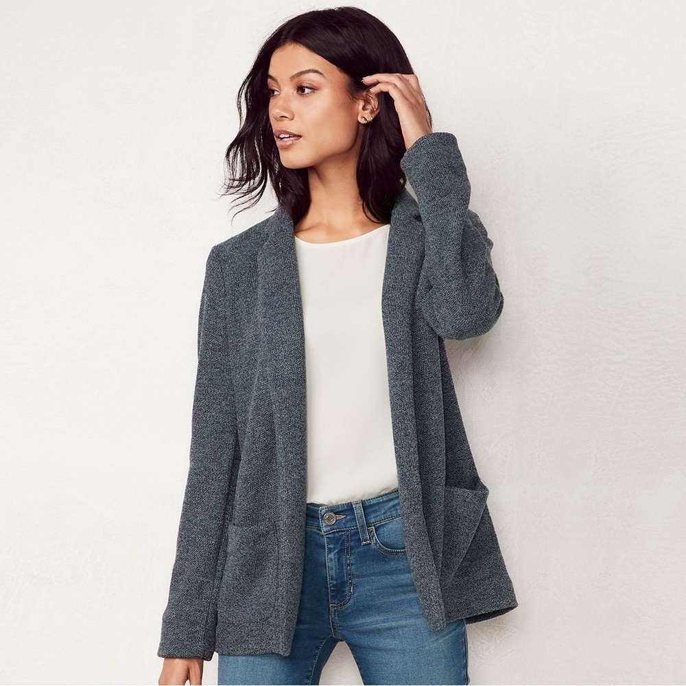 LC Lauren Conrad Cozy Open Front Knit Blazer size XXL